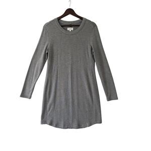 Lou & Grey Womens Size Medium Dress‎ Long Sleeve Gray Striped Rayon Blend Soft